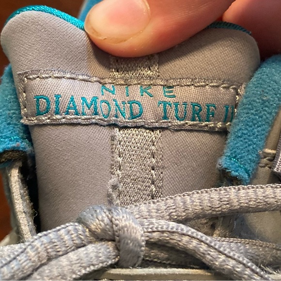 2012 Nike Air Diamond Turf II ‘Freshwater’ Gray/ Teal  Mens Size 13 487658-003 - Picture 7 of 9